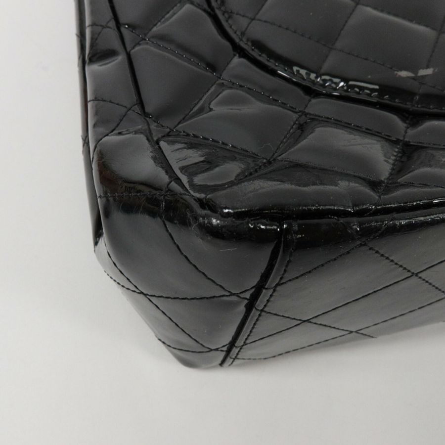 CHANEL 漆皮皮革Chain Shoulder鏈帶肩背袋-11