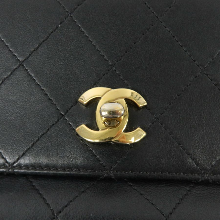 CHANEL 羊皮皮革Chain Shoulder鏈帶手挽肩背兩用袋-6