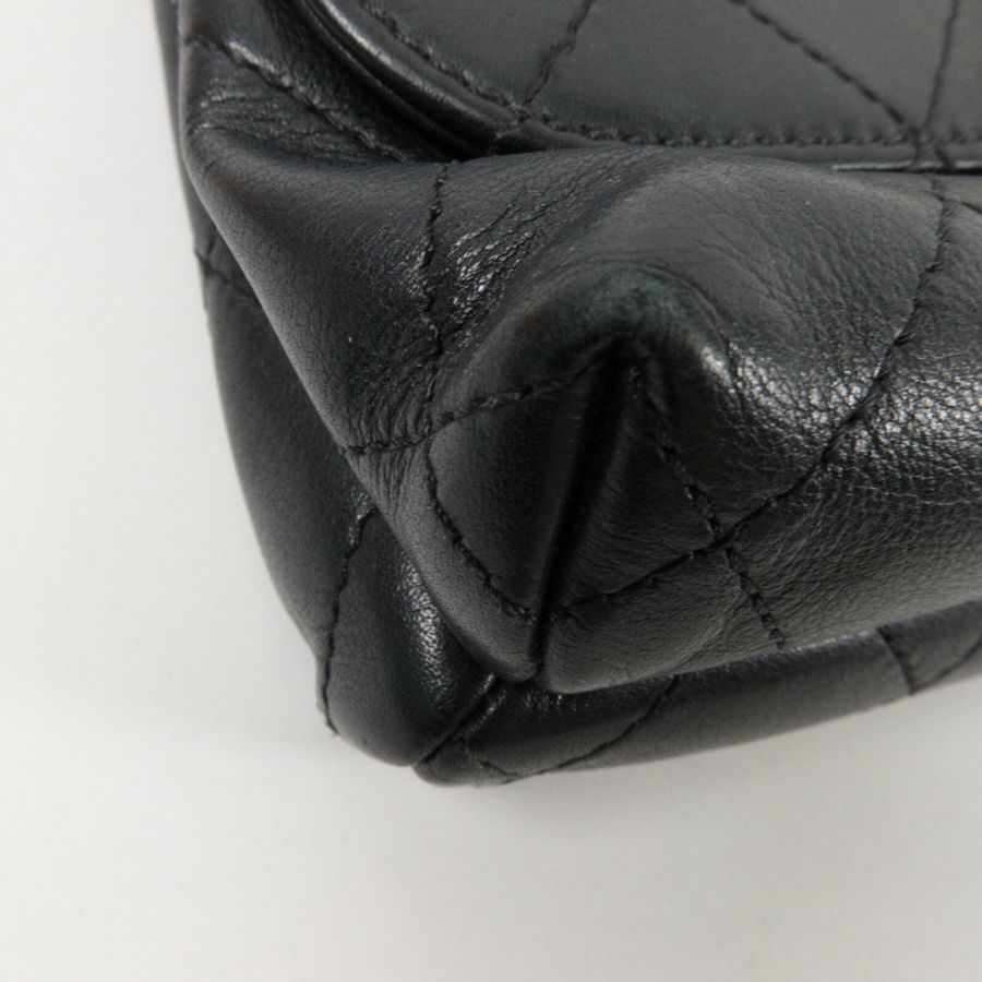 CHANEL 羊皮皮革Chain Shoulder鏈帶手挽肩背兩用袋-9
