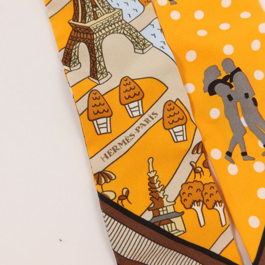 HERMES 絲質Twilly絲巾-4