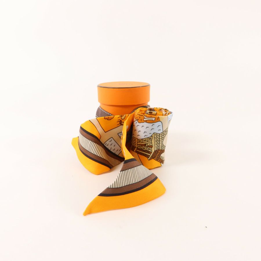 HERMES 絲質Twilly絲巾-8