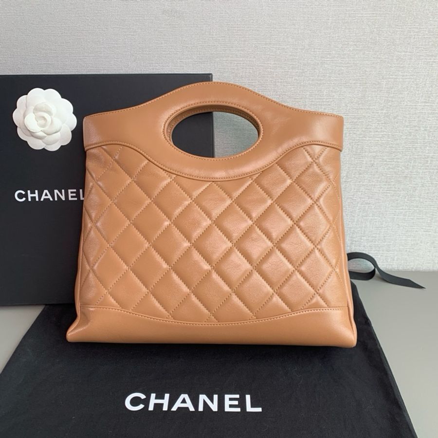 💎Chanel香奈兒|奶茶色金扣31bag小號手提單肩包|98新芯片款-4