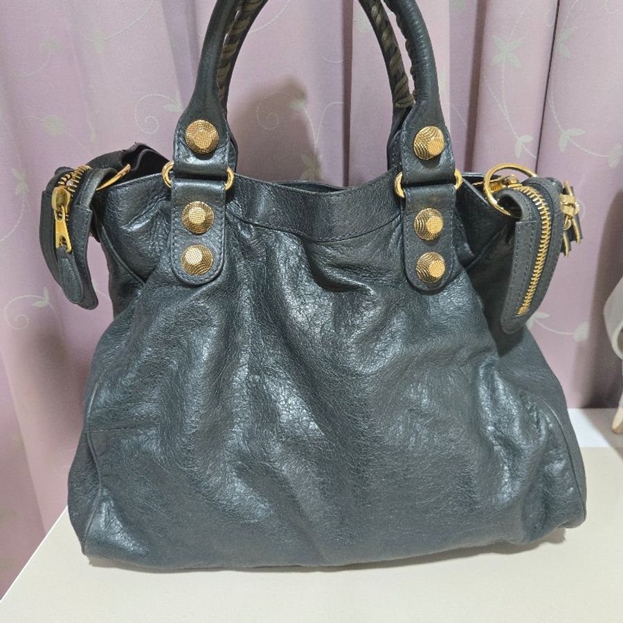 Balenciaga 巴黎世家 Velo 鴨綠色 大金釦 肩背 手提 斜揹包-1
