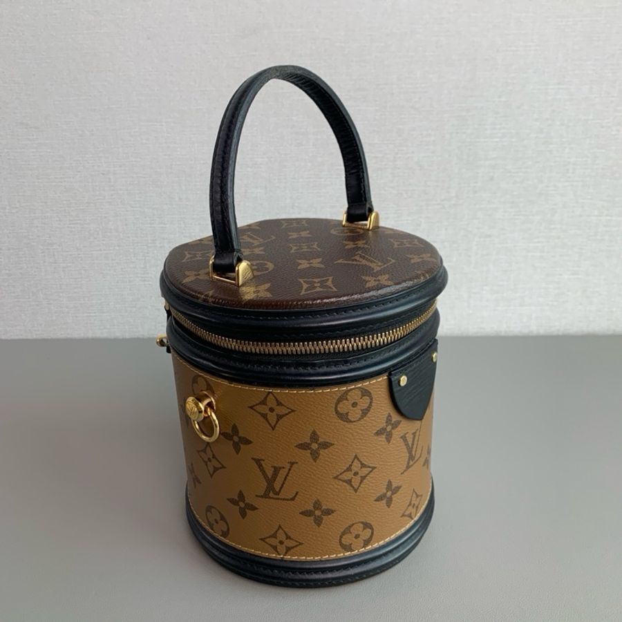 👜LV路易威登|cannes老花飯桶包 發財桶|98新18年芯片款-2