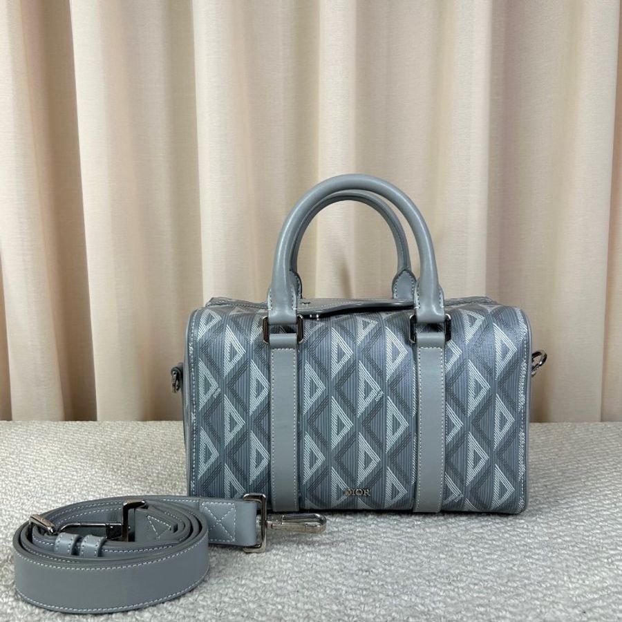 Dior 灰色鑽石菱格紋Lingot 26 26×14.5×15.5cm 98新配件塵袋-4