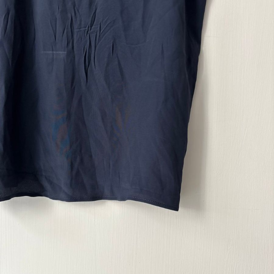 38號 ::韓韶禧 同款:: GUCCI:: 桑蠶絲深藍色透紗兩件式襯衫 Rruffle-detail silk chiffon shirt-15