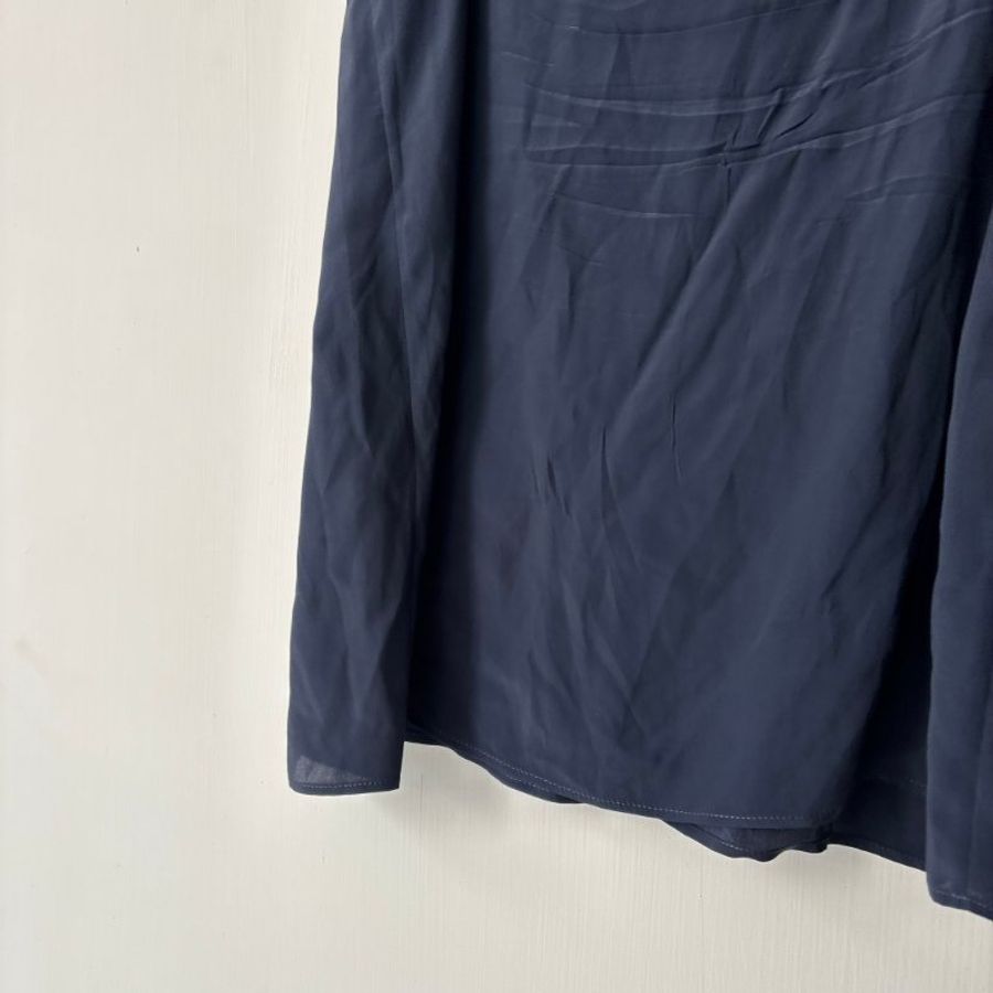 38號 ::韓韶禧 同款:: GUCCI:: 桑蠶絲深藍色透紗兩件式襯衫 Rruffle-detail silk chiffon shirt-21