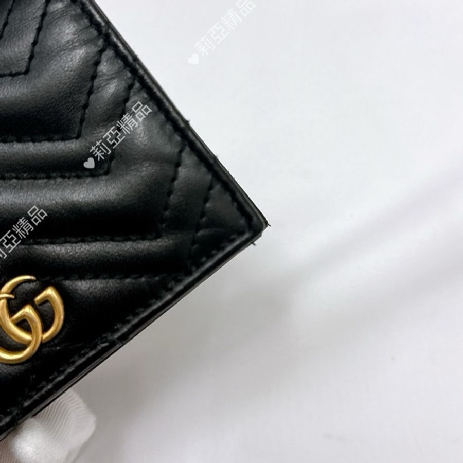 莉亞精品♡ Gucci 466492 馬夢對開短夾 二手美包-10