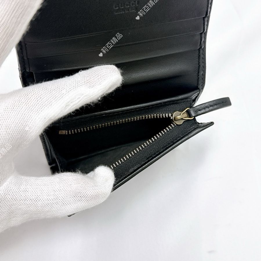 莉亞精品♡ Gucci 466492 馬夢對開短夾 二手美包-12