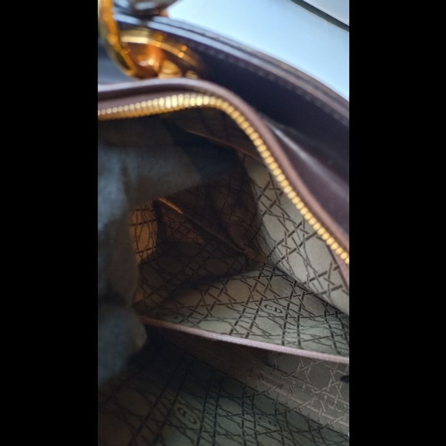 Dior 咖亮皮邊豹紋馬毛戴妃包 31-17