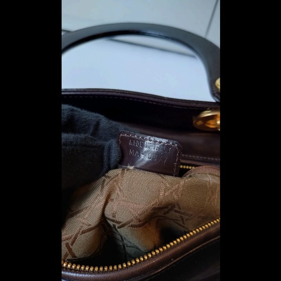 Dior 咖亮皮邊豹紋馬毛戴妃包 31-18
