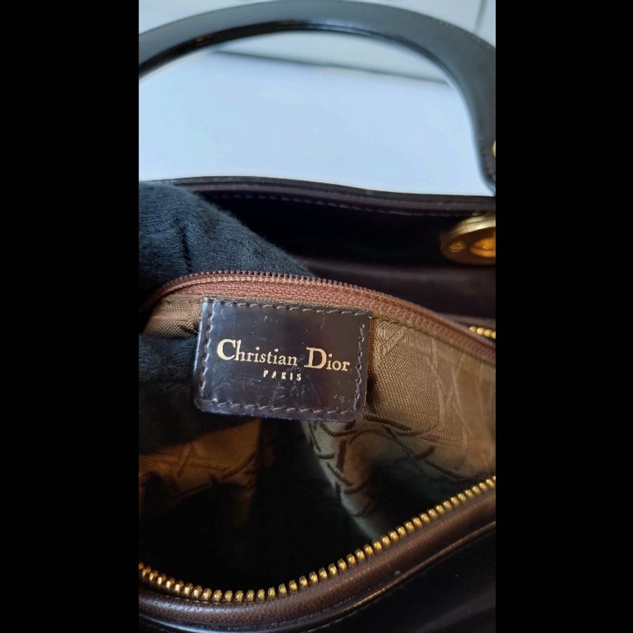 Dior 咖亮皮邊豹紋馬毛戴妃包 31-19