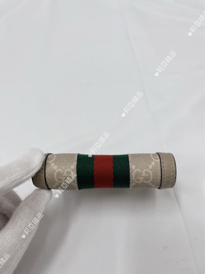 莉亞精品♡ Gucci 523155 燕麥色帆布短夾 二手美包-5