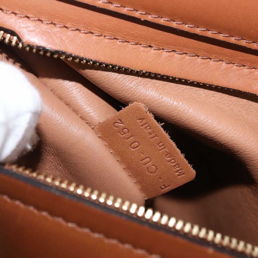 【日本直送】CELINE Trapeze 手提包 皮革 2way 棕色 金色色調 Auth 192822A-11