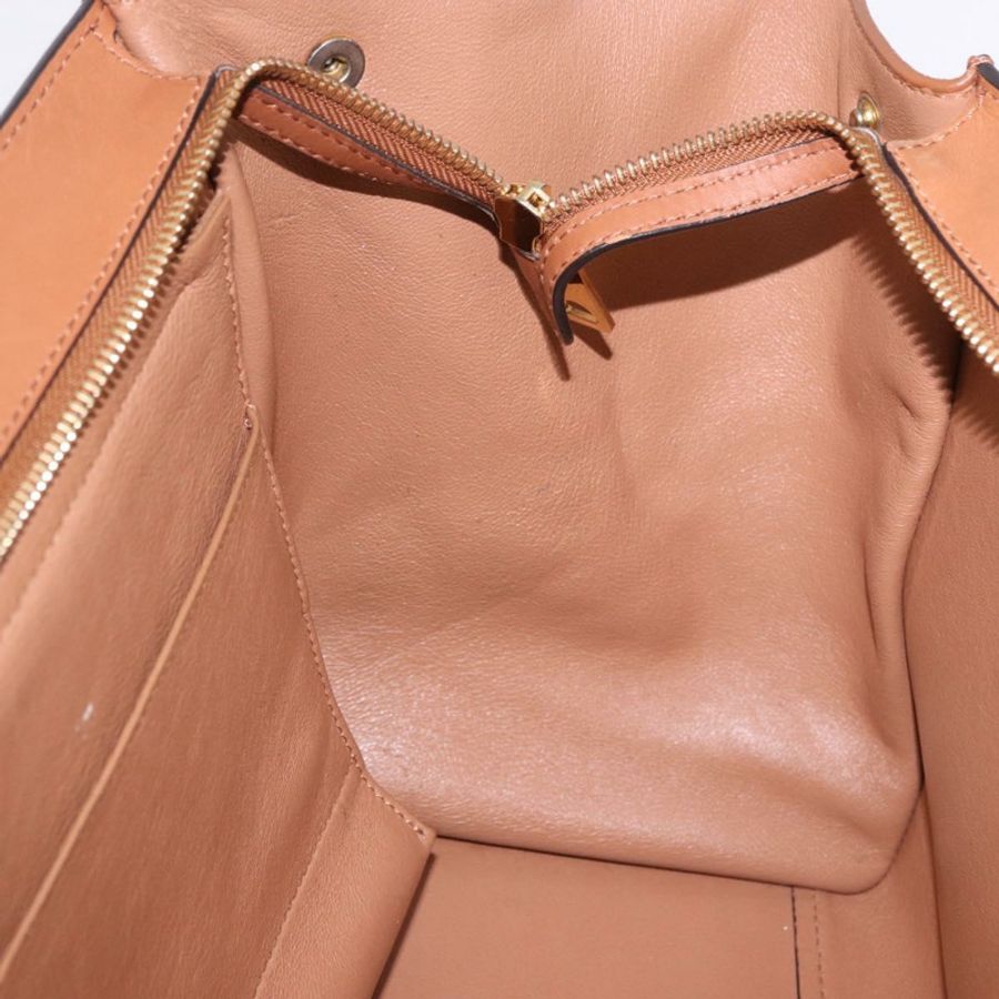 【日本直送】CELINE Trapeze 手提包 皮革 2way 棕色 金色色調 Auth 192822A-21