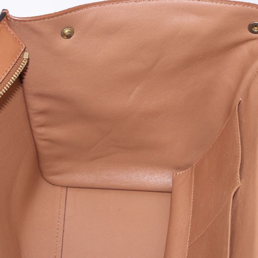 【日本直送】CELINE Trapeze 手提包 皮革 2way 棕色 金色色調 Auth 192822A-22