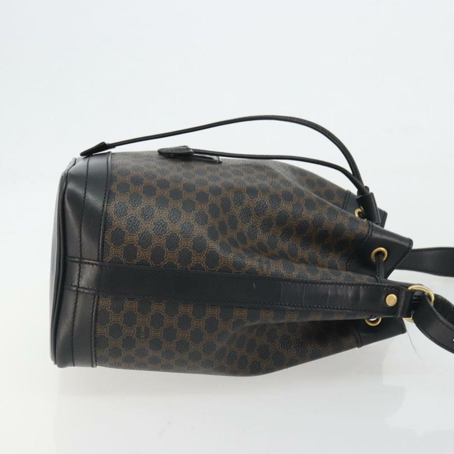 【日本直送】CELINE Macadam帆布肩背包 PVC皮革 黑色 金色 正品 191013A-2
