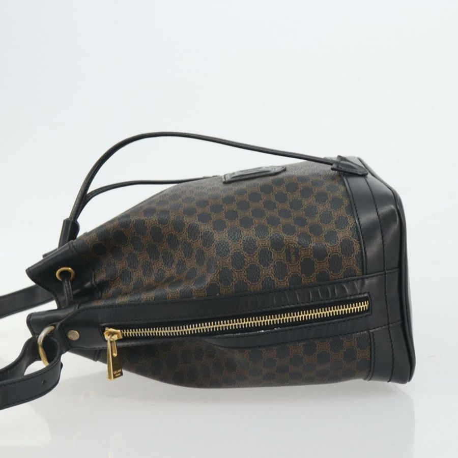 【日本直送】CELINE Macadam帆布肩背包 PVC皮革 黑色 金色 正品 191013A-3