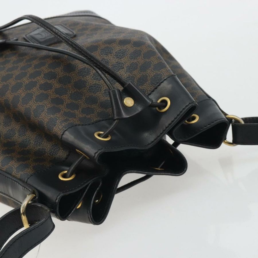 【日本直送】CELINE Macadam帆布肩背包 PVC皮革 黑色 金色 正品 191013A-5