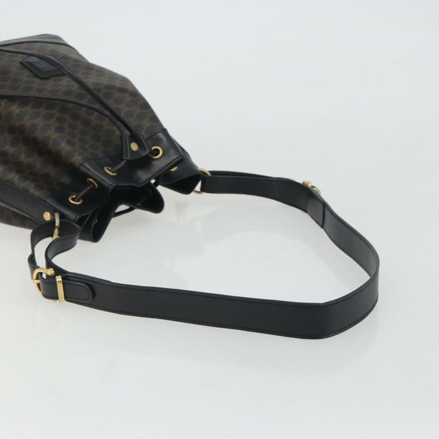 【日本直送】CELINE Macadam帆布肩背包 PVC皮革 黑色 金色 正品 191013A-6
