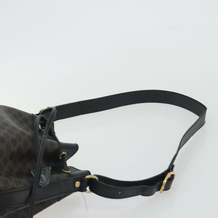 【日本直送】CELINE Macadam帆布肩背包 PVC皮革 黑色 金色 正品 191013A-7