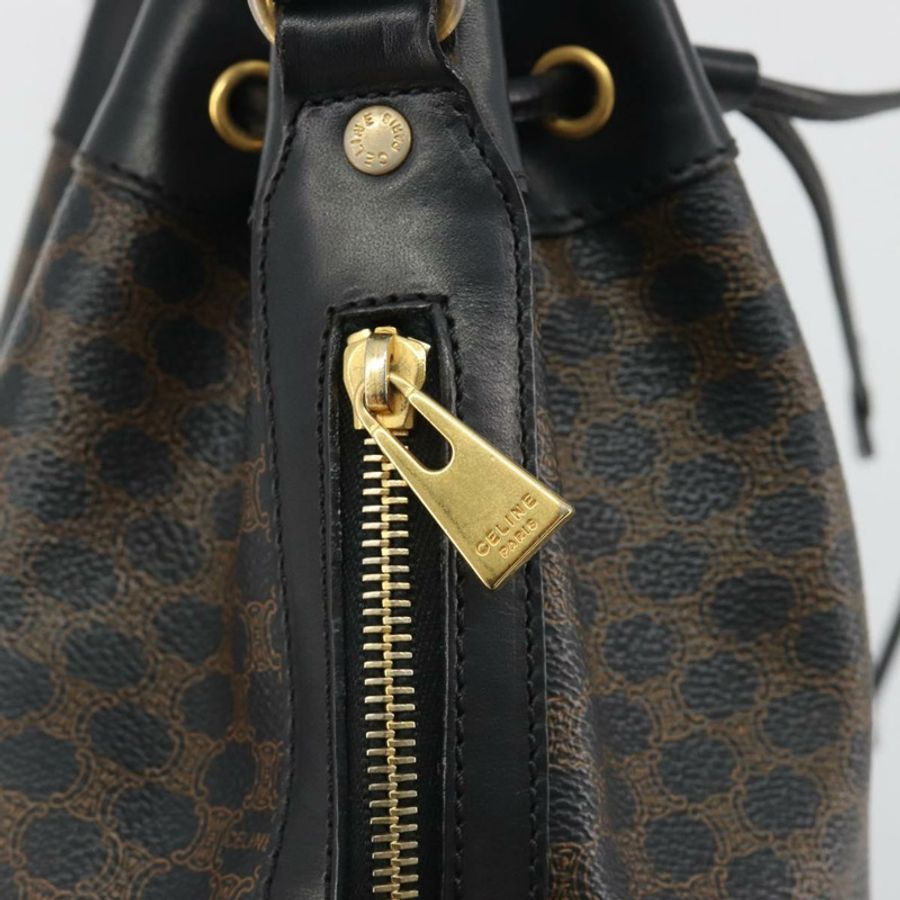 【日本直送】CELINE Macadam帆布肩背包 PVC皮革 黑色 金色 正品 191013A-9