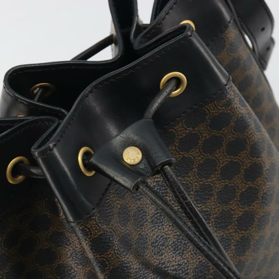 【日本直送】CELINE Macadam帆布肩背包 PVC皮革 黑色 金色 正品 191013A-16