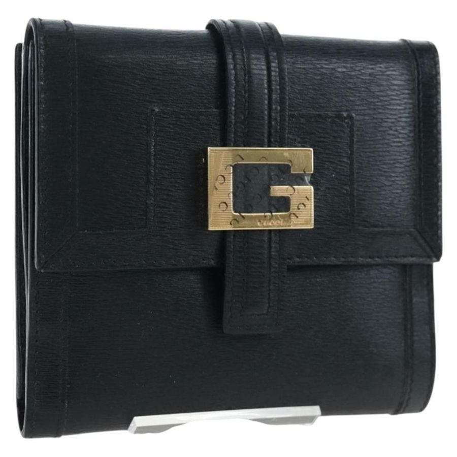 【日本直送】GUCCI G 三折皮夾 皮革 黑色 正品 am12210V-0
