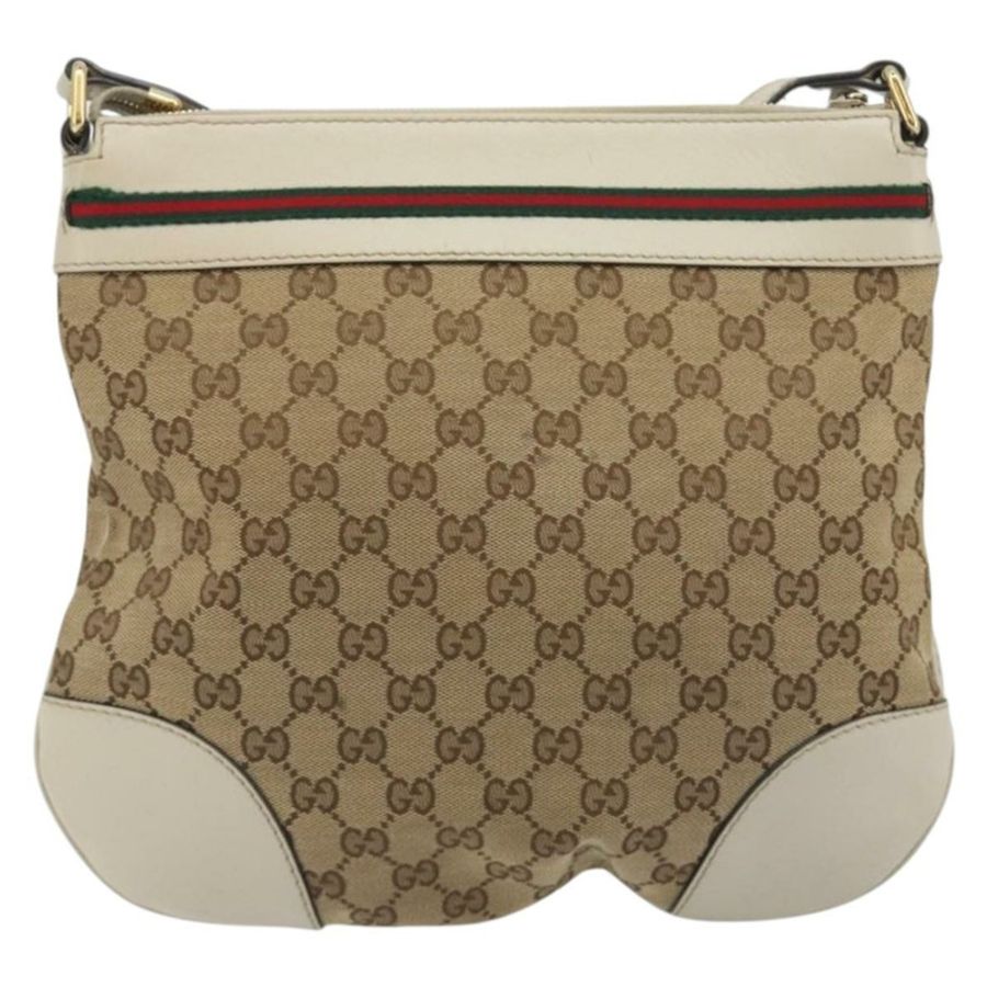 【日本直送】GUCCI GG帆布織帶雪莉系列精美手提包 米色 金色 257065 正品 193075V-1