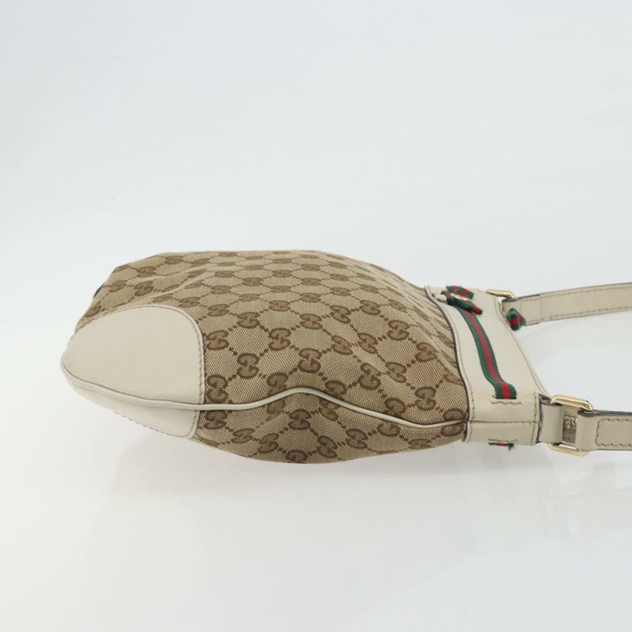 【日本直送】GUCCI GG帆布織帶雪莉系列精美手提包 米色 金色 257065 正品 193075V-2