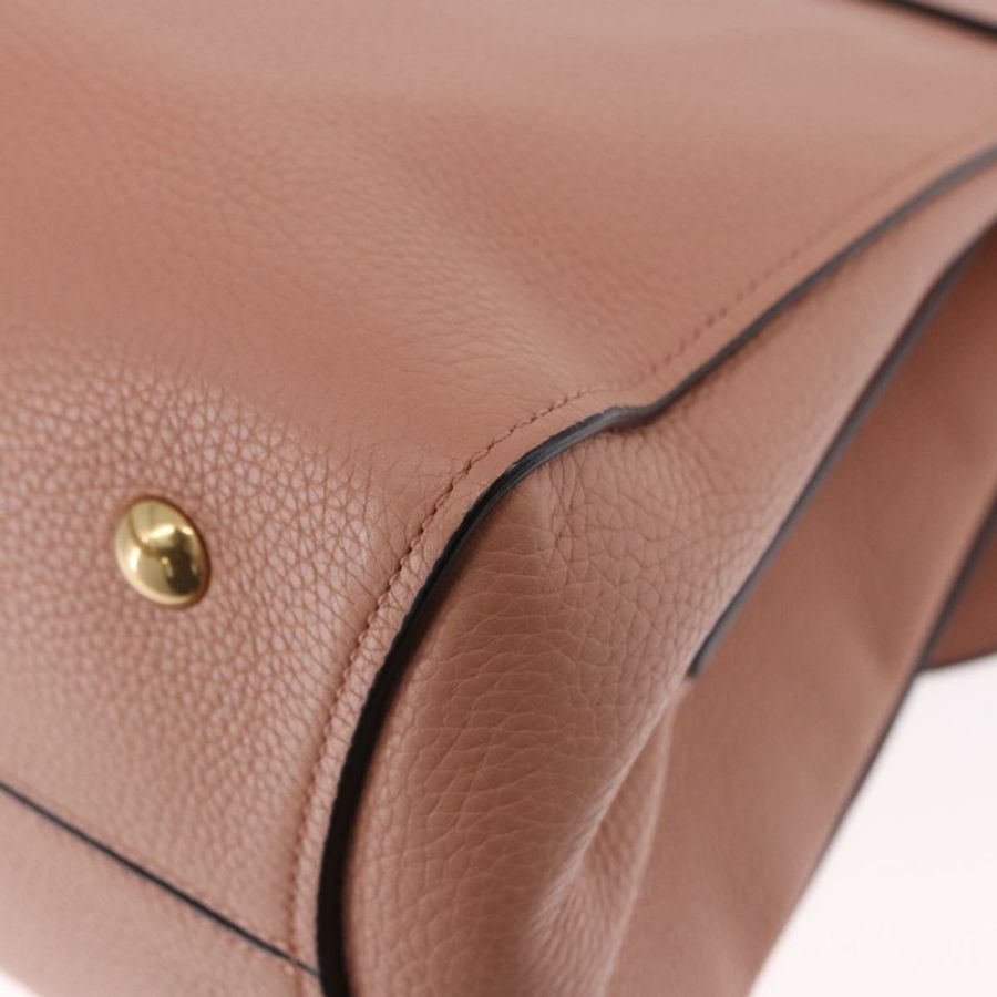 【日本直送】Salvatore Ferragamo Gancini 手提包 皮革 2way 粉紅色 金色色調 Auth ka5387V-9