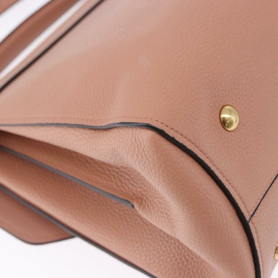 【日本直送】Salvatore Ferragamo Gancini 手提包 皮革 2way 粉紅色 金色色調 Auth ka5387V-16