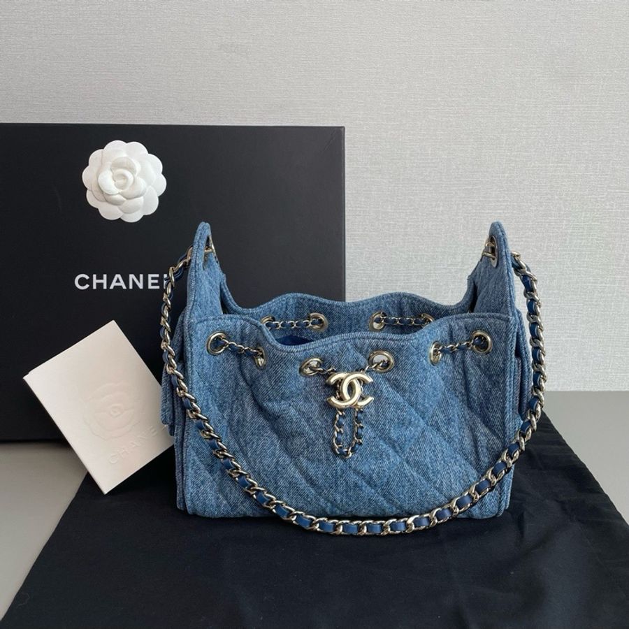 💎Chanel香奈兒|26A 25bag mini 牛仔丹寧金扣斜挎包|99新芯片款-1