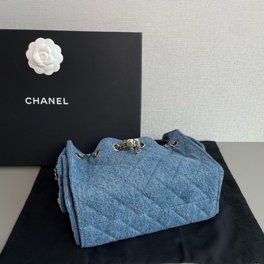 💎Chanel香奈兒|26A 25bag mini 牛仔丹寧金扣斜挎包|99新芯片款-5