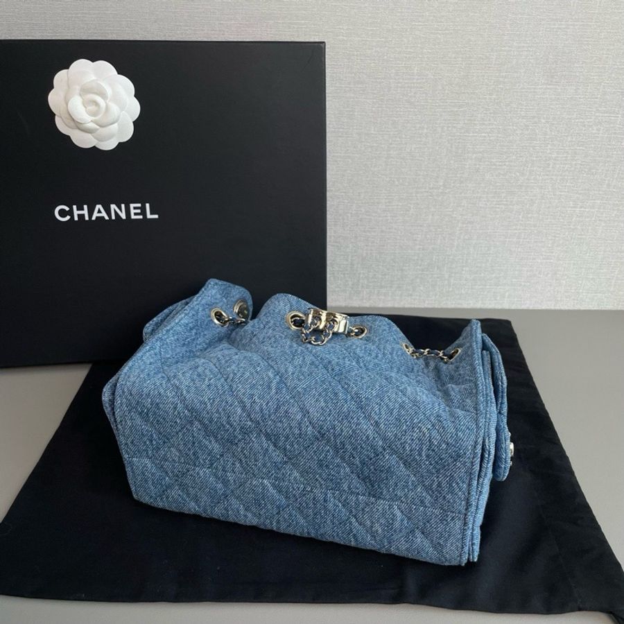 💎Chanel香奈兒|26A 25bag mini 牛仔丹寧金扣斜挎包|99新芯片款-6