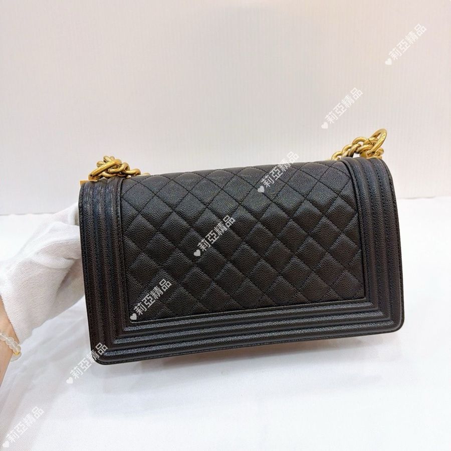 莉亞精品♡ CHANEL A67086 Boy25 黑荔枝金 二手美包-3