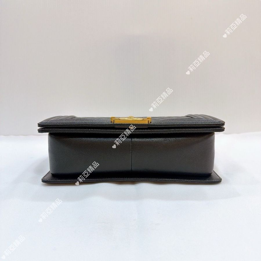 莉亞精品♡ CHANEL A67086 Boy25 黑荔枝金 二手美包-4