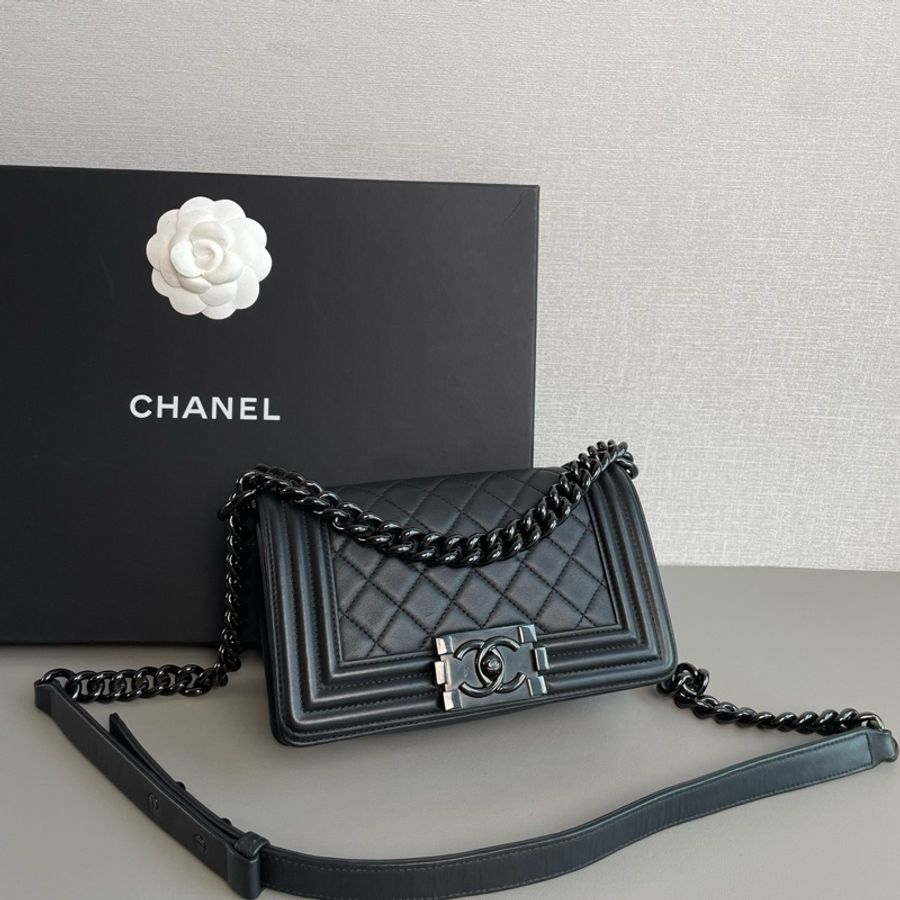 💎Chanel香奈兒|leboy 小號 so black黑色牛皮 斜挎包|98新 25開無卡-2