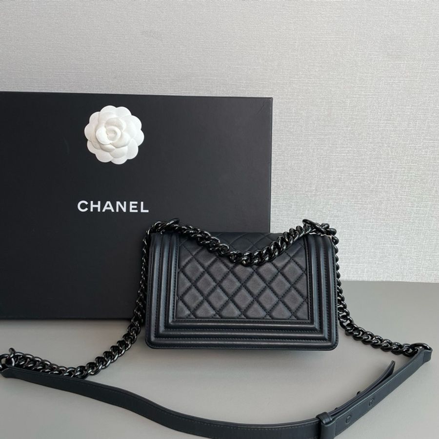 💎Chanel香奈兒|leboy 小號 so black黑色牛皮 斜挎包|98新 25開無卡-4