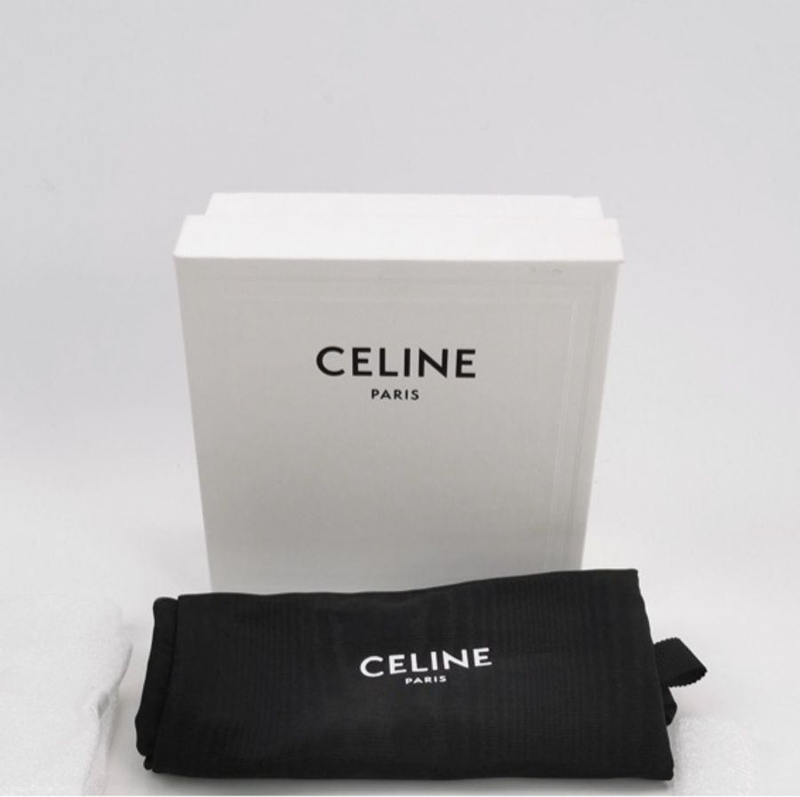 Celine Triomphe牛皮純色凱旋門Logo金屬扣腰帶皮帶-5