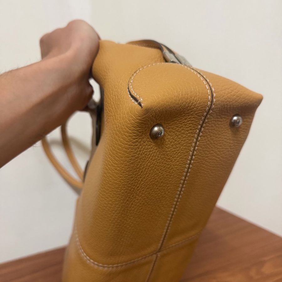 95新✨Tod’s 淺棕色肩背包荔面牛皮-6