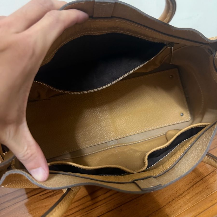 95新✨Tod’s 淺棕色肩背包荔面牛皮-8