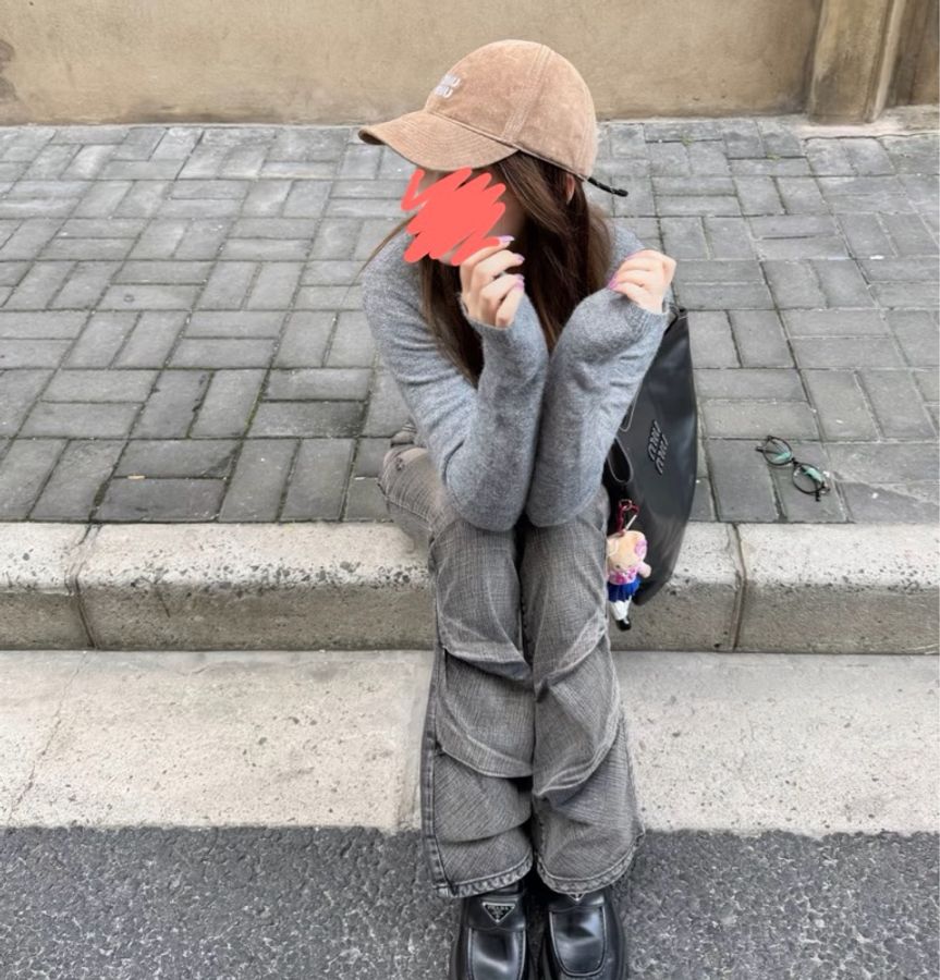 miumiu 絲絨棒球帽 抽繩棒球帽 軟帽 棒球帽-1