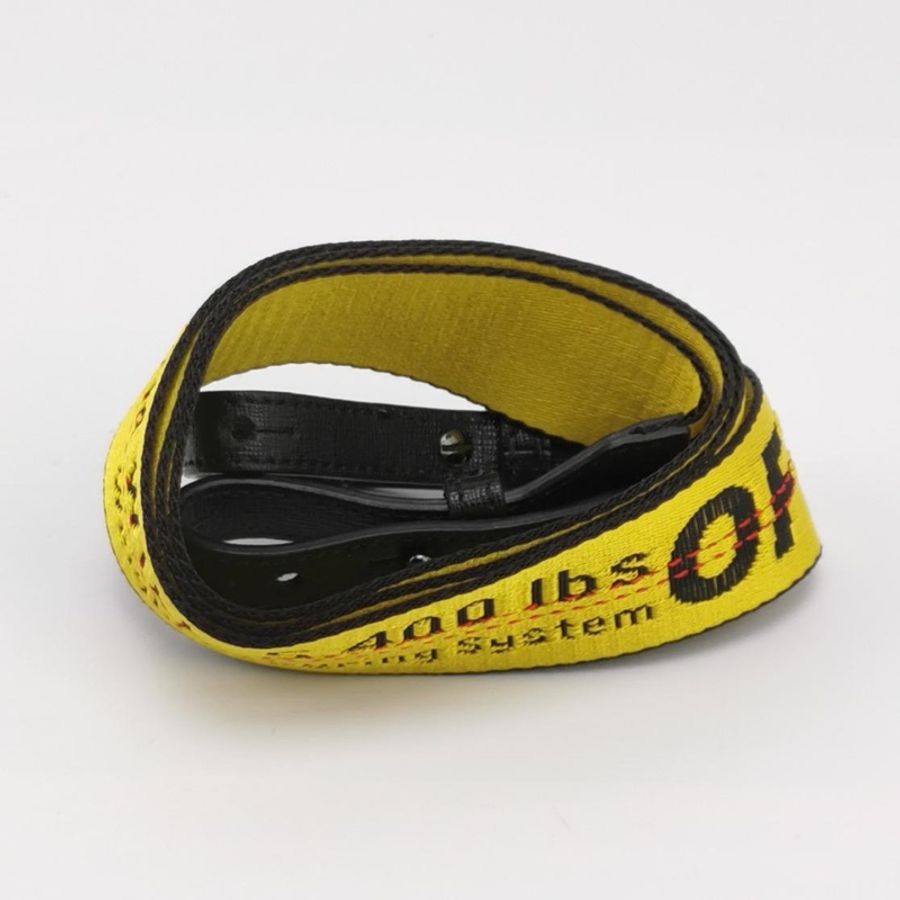 Off-White 牛皮Logo夾扣翻蓋斜背單肩包~潮品潮包-3