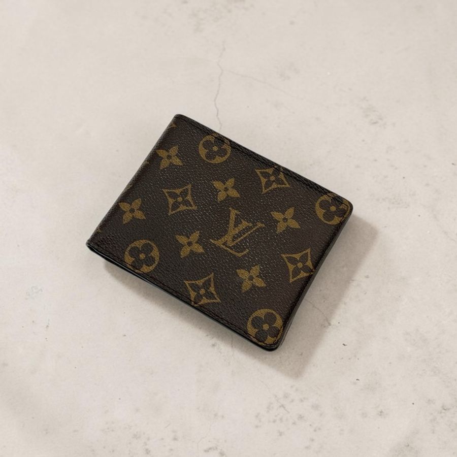 莉亞精品♡ LV M60026 老花對開短夾內零錢袋 二手-0