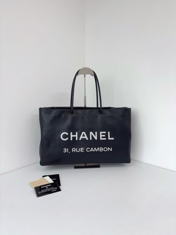 Chanel香奈儿 31 Rue Cambon康鹏街Tote全皮购物袋 极致高级黑白尺寸40*25*12-0