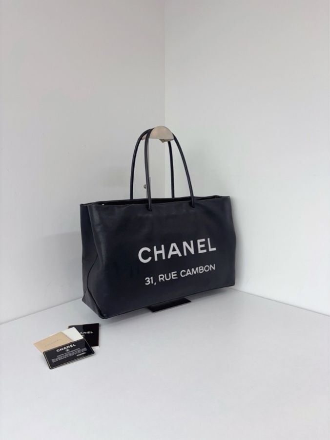 Chanel香奈儿 31 Rue Cambon康鹏街Tote全皮购物袋 极致高级黑白尺寸40*25*12-1