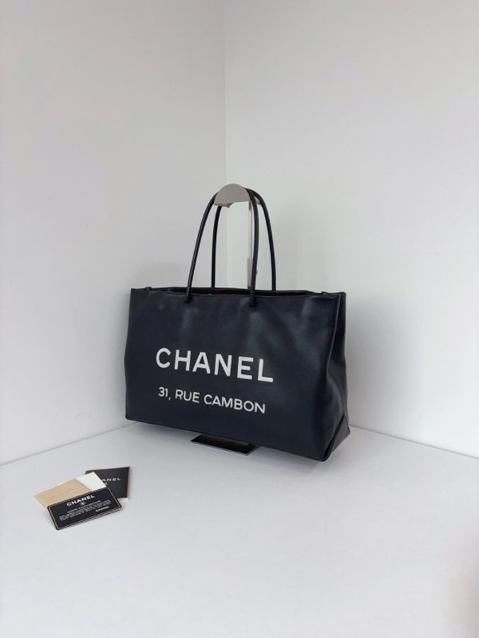 Chanel香奈儿 31 Rue Cambon康鹏街Tote全皮购物袋 极致高级黑白尺寸40*25*12-6