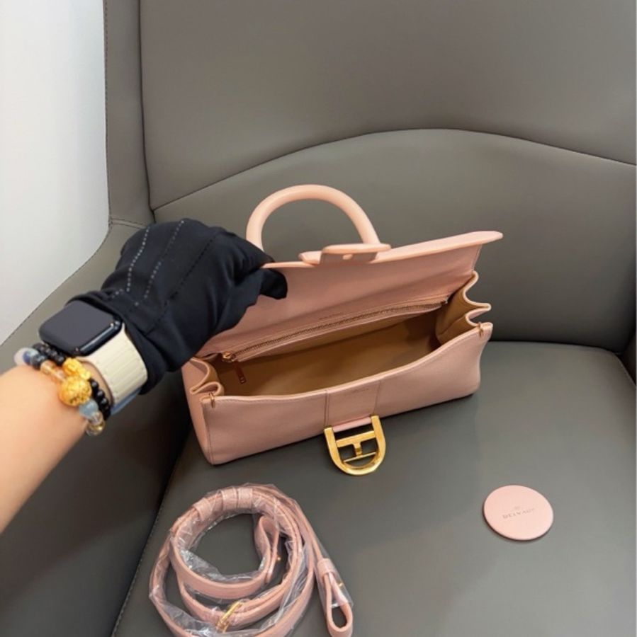 Delvaux 德尔沃横版brillaiant粉色樱花粉28*15*12-9