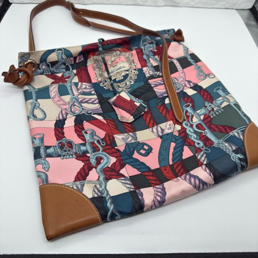 97新 Hermès/愛馬仕 silk city 駿馬騎士絲巾包-1